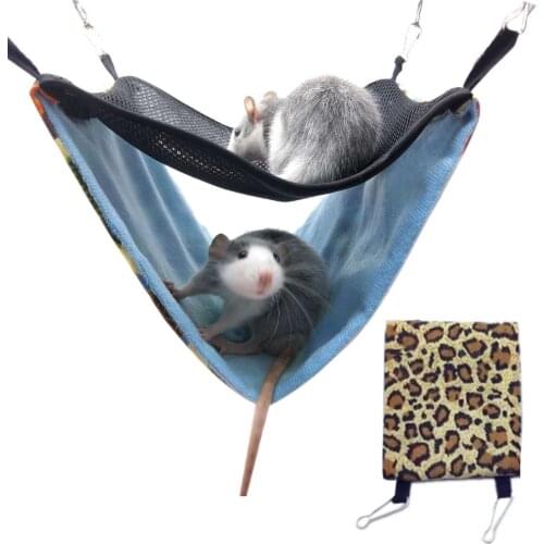 Hamster Hammock Rat Hanging Beds House Small Animal Cage Squirrel Guinea Pig Double-layer Plush Cotton Nests Pets Supplies