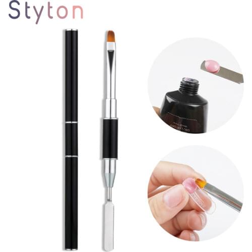 Styton Manicure Tool Dual Ended Nail Art Acrylic UV Gel Extension Builder Flower Painting Pen Brush UV Gel Remover Spatula Stick