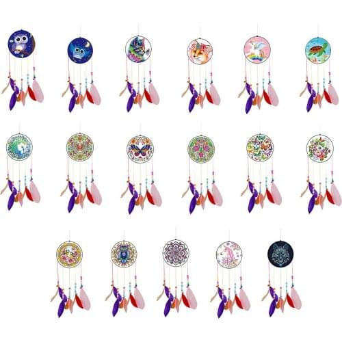 New 5D DIY Diamond Painting Acrylic Wind Chime Pendant Art Mosaic Kit Rhinestone Picture Hanging Wall Ornaments Home Decor Gifts