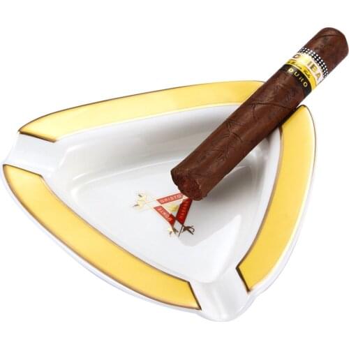 Cohiba Ceramic Cigar Ashtray Outdoor Portable Luxury Ashtray Table 3 Cigars Holder Stand Cigar Ash Tray