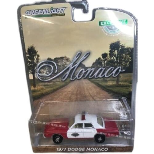 GREENLIGHT 1:64 1977 DODGE MONACO RED W WHITE Alloy model Vintage car Metal toys for childen kids diecast gift