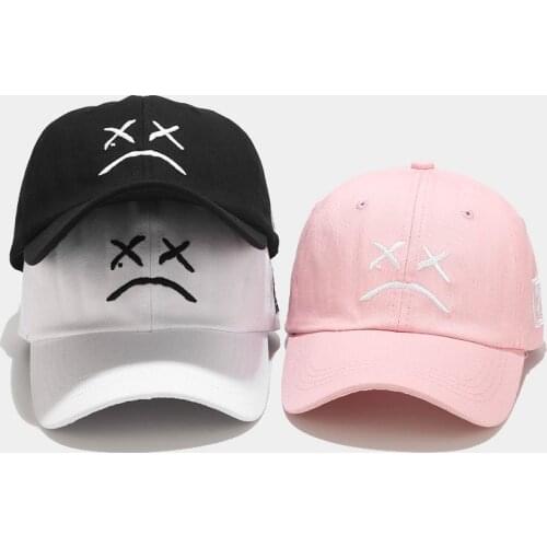 Fashion Baseball Caps Sad Face Pattern Dad Hat Hip Hop Cap Golf Women Men Embroidery Cotton Snapback Cap Creative Hat Gifts