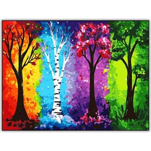 The Four Seasons Trees 5d DIY Diamond Painting Kit Full Drill Square / Round Crystal Mosaic Diamont Painting Embroidery Tools