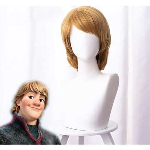 Kristoff Cosplay Wig 30cm Short Straight Mixed Brown Heat Resistant Synthetic Hair Wig + Wig Cap
