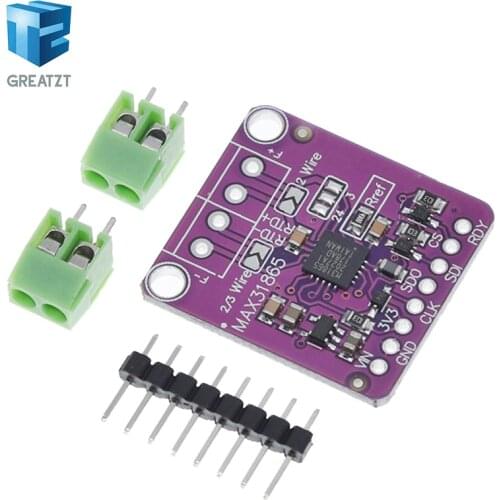 MAX31865 PT100 to PT1000 RTD-to-Digital Converter Board Temperature Thermocouple Sensor Amplifier Module 3.3V/5V For Arduino