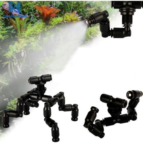 NuoNuoWell Reptiles Fogger Mist Sprinkler Rainforest Tank 360 Adjustable Aquarium Aquatic Pet Cooling System Connect 1/4'' Tube
