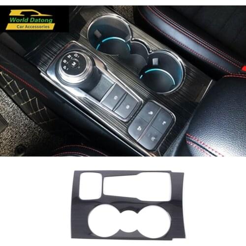 Drawing Black Style Center Console Gear Shift Panel Decoration Cover Trim For Ford Escape / Kuga MK3 2020 2021