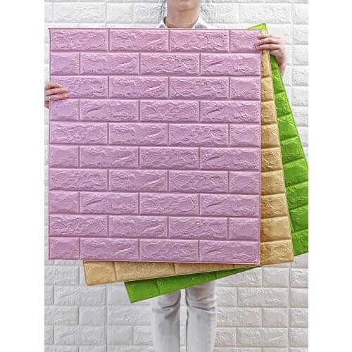 70x77cm Self-adhesive Simulation Brick Stickers 3D TV Background Living Room Waterproof wallpaper room decoration
