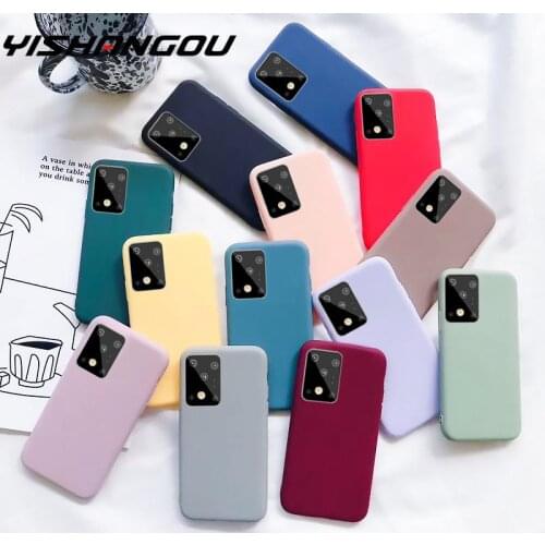 Candy Color Silicone Case For Samsung S20 FE S21 Note20 Ultra A51 A71 A52 A72 A12 A32 A50 A70 S10 Plus Matte Soft TPU Back Cases