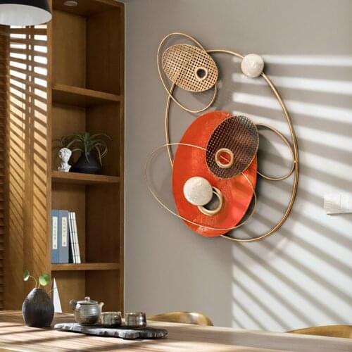 Modern Creative Wrought Iron Wall Sticker Ornaments Home Livingroom Wall Mural Decoration Villa Lobby Hotel Wall Hanging Crafts