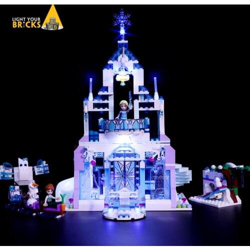 LED Light Kit for 41148 Friend Snow World Elsas Magical Ice Palace Castle 25002 Building Blocks toys For Child(only LED Light