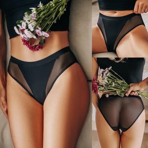 Women Low Rise Sexy Lingerie See-Through Briefs Mesh Seamless Female Panties Lady Underwear Breathable Underpants M-XL Spring