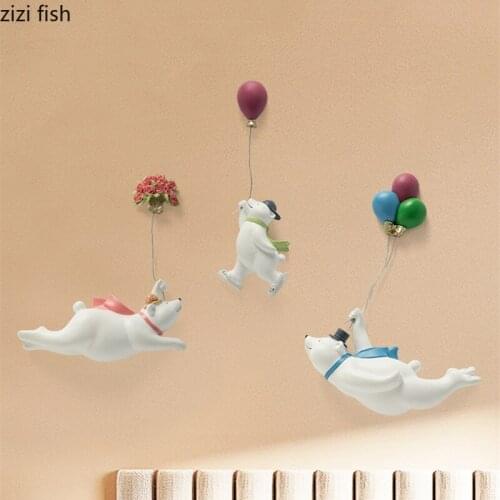Resin Ornaments Balloon Bear Wall Decoration Pendant Clouds Wall Hanging Decorations Home Accessories Room Decoration Crafts