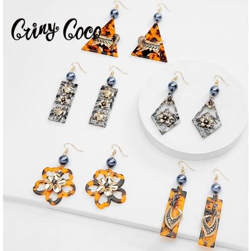 Dangling Earring Fashion Plumeria Drop Earings Fashion Jewelry Cring Coco Hawaiian Acrylic 2021 for Women Earring Type Style