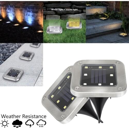 1/4Pcs LED Solar Powered Ground Light IP65 Waterproof Garden Pathway Deck Light with 8 LED Lamp for Home Yard Driveway Lawn Road