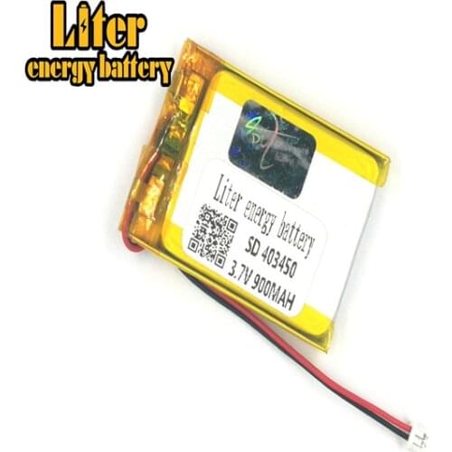 1.25MM 2pin connector 403450 403550 3.7V 900mah li po rechargeable battery for MP3 MP4 MP5 small toys