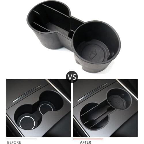 1Pc Center Console Dual Hole Cup Holder Bracket for Tesla Model 3/Y 2021 Auto Organizer Parts for storage Cup Card
