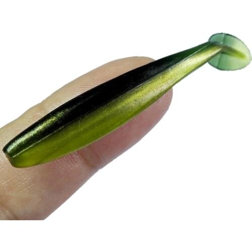 5.5cm 10pcs Shad Worm Soft Bait T Tail Jigging Wobblers Fishing Lure Tackle Bass Pike Aritificial Silicone Swimbait