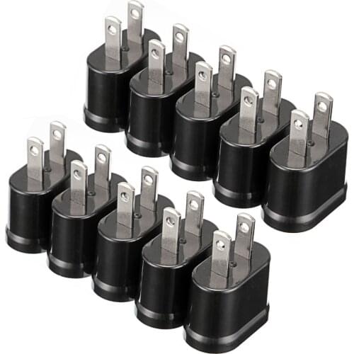 100PCS White/Black US/USA United States to EU European Travel Charger Adapter Plug Outlet Converter Choose