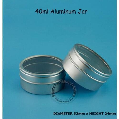 100pcs/Lot Wholesale 40g Empty Aluminium Jar with Clear Film 40ml Cream Jewelry Jar,Display Boxe Ointment Hand Cream Container