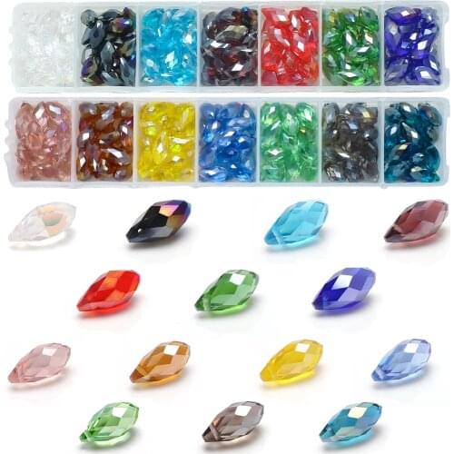 14Colors 280pcs Crystal Drop Pendant 6x12mm Glass Teardrop AB Beads For DIY Making Charms Bracelets Earing Jewelry Accessories