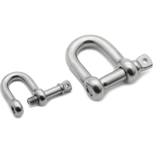 2pcs M10 Bow Shackles Recovery Rigging Tow D-Ring Screw Pin Anchor Bow Shackle Rigging European Style for Chains Wirerope