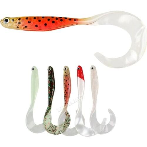 4PCS/Lot Long Tail Grubs 11cm 6g Soft Lure Long Fishing Lure Artificial Bait Silicone Soft Fishing Lure Pesca Carp Fish Jig