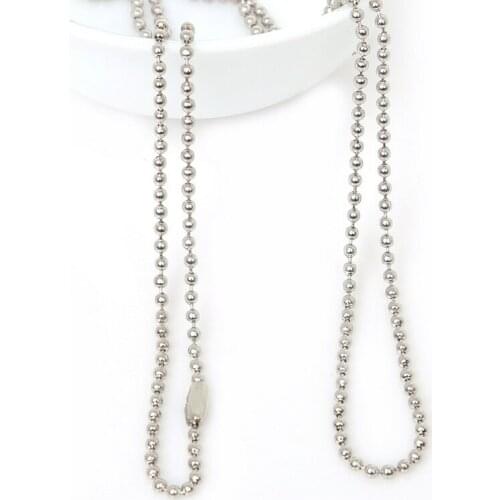 1.5/2.3mm 5pcs Silver Tone Iron Chains Round Ball Chains Necklace For Jewelry Making Necklace Pendants DIY Jewelry Findings