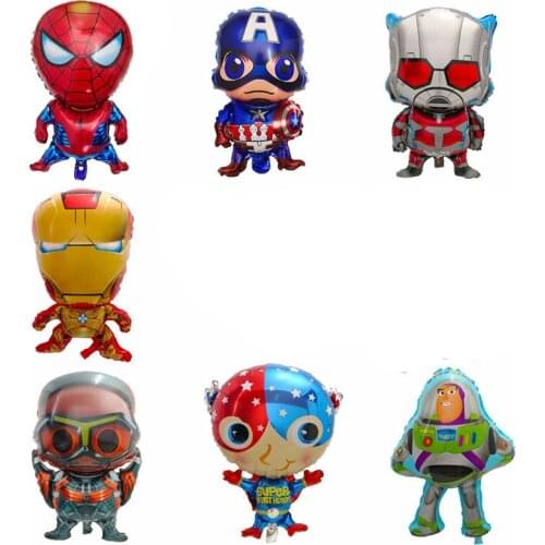 50pcs Super Hero Helium Balloons Spiderman iron Man Foil Balloon Children Birthday Party Kids Toys Decoration Supplies