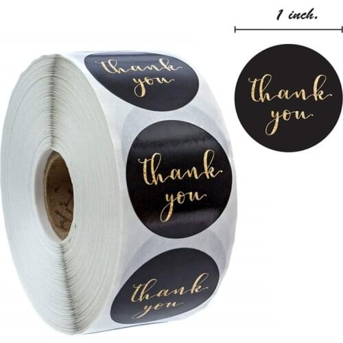 50pcs/wad gold foil thank you sticker scrapbooking for envelope seal labels stickers pink white background stationery sticker