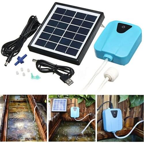 Adeeing Solar Powered Oxygenator Water Oxygen Pump Pond Aerator Aquarium Air Pump Solar Panel Water Pump Garden Decor