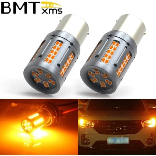 BMTxms 2x Amber 1156PY P21W BAU15S 7507 No Hyper Flash LED Turn Signal Light LED Lamp No Error For Honda Civic Coupe 2016-2019