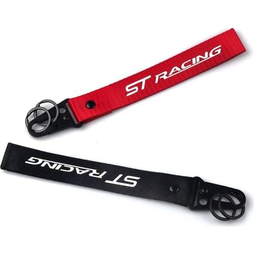 NEW Nylon Ribbon Key Chain ST RACING Logo Badge Key Ring For Ford FOCUS 3 Mondeo Fiesta Kuga MK2 MK3 Keychain Auto Accessories