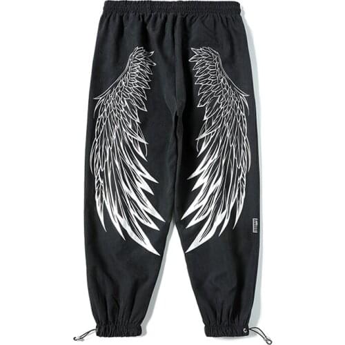 Korean Fashion Wing Print Casual Pants Streetwear Hip Hop Couple Sweatpants Men Clothing Kpop Plus Size Sports Joggers 5XL