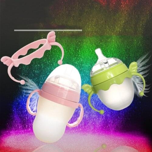 Baby Cup Feeding Bottle Trainer Easy Grip Plastic Handles Holder for Comotomo