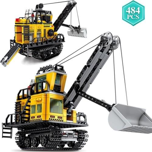 484pcs Technic Ideas Mining Area Mechanical Forklift Building Blocks Figures Bricks Educational Kids Toys for Boys Children Gift