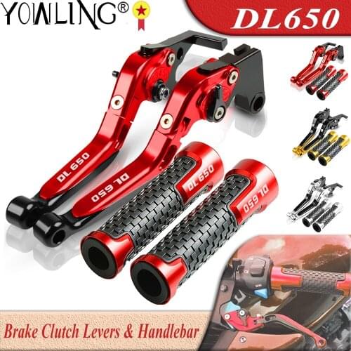 For SUZUKI DL650 V-STROM 2004 2005 2006 2007 2008 2009 2010 Motorcycle Accessories Adjustable Brake Clutch Lever Handle Bar Grip