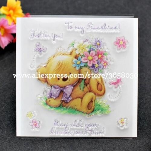 To my Sunshine Just for you Little Bear Scrapbook DIY photo cards rubber stamp clear stamp transparent stamp 10x10cm 8072353