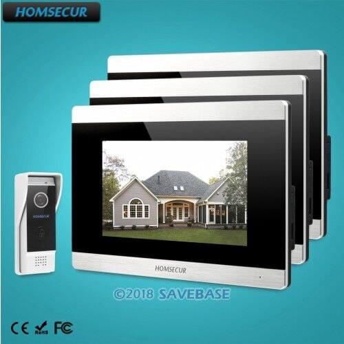 HOMSECUR 7" Wired Video Door Phone Intercom System Waterproof Black Camera for House/Flat BC031-B + BM715-S