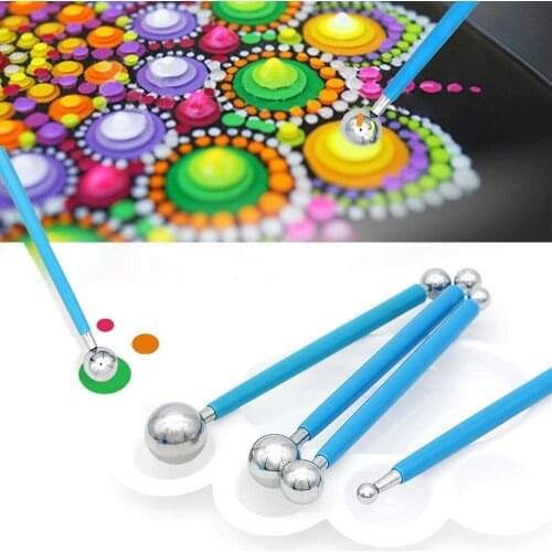 Mandala Dotting Tools pottery clay Stencil Ball Stylus Brushes Paint Tray for Painting Rocks Coloring Drawing and Drafting Tool