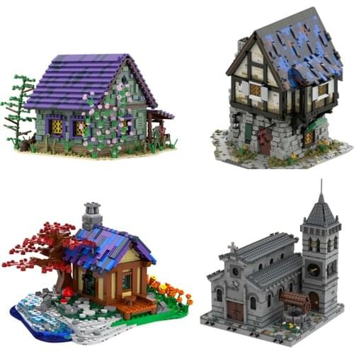 Moc Forest Tree House Model Building Blocks Villa Architecture DIY Assembly Particle Bricks Toy For Children Kids Birthday Gifts