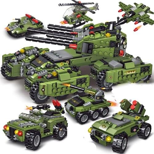 2020 Tank Building Blocks Vehicle Aircraft Boy Toys Figures Educational Blocks Military Compatible Bricks Birthday Present