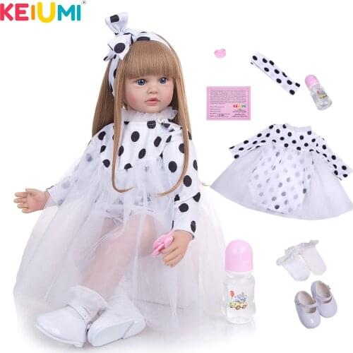 KEIUMI 24 Inch 60 cm Baby Reborn Doll Toy Princess Beautiful Toddler Baby Doll Girls Playmate Toy For Child Birthday Present