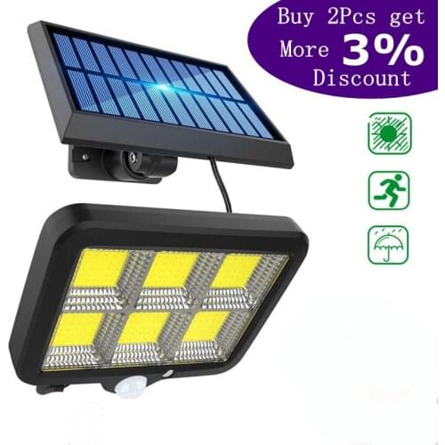 160LED Solar Powered Wall Lamp Remote Control Solar Light Outdoors Waterproof Human Motion Sensor Street Garden Decoration Lamps