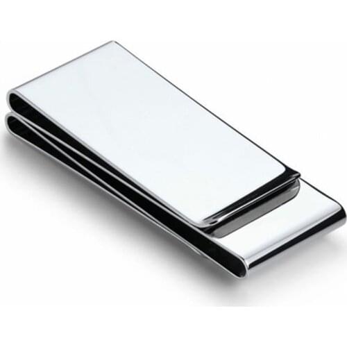 2021 New Men Silver Pocket Money Clip Dollar Wallet Metal Clamp Card Clips Credit Cards Money Holder Simple Wallet Clip