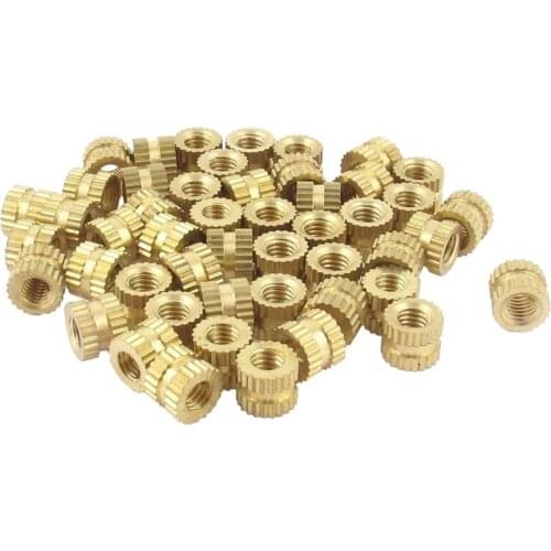 New Injection Molding 3mm x 5mm x 4mm Fittings Knurl Thread Inserts 50 Pcs