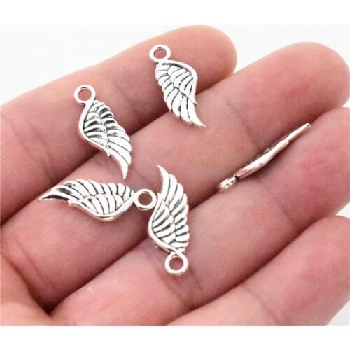 NEW Charms,21x7.2mm 30pcs/Lot Antique Silver Plated Cute Feather Pendants For Making DIY Handmade Jewelry/Bracelet/Necklace