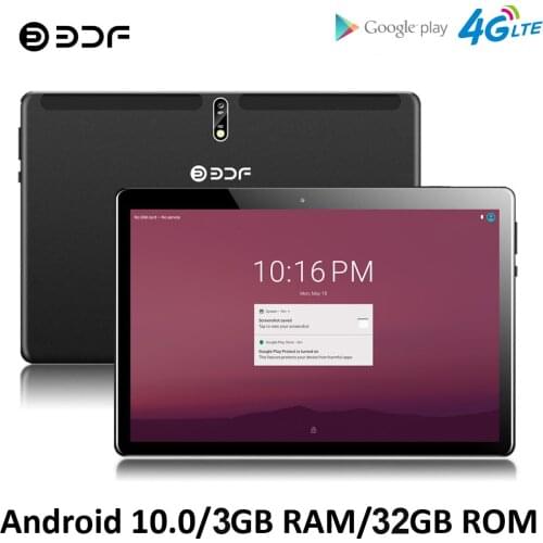 BDF Tablet 10.1 Inch Android 9.0 Tablets RAM 2GB ROM 32GB SC9863A Octa Core 1280*800 IPS Bluetooth GPS 4G LTE Network Tablet Pc