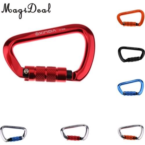 Durable 28KN Aluminum Rock Tree Climbing Hiking Auto Locking Carabiner for Safety Exploring Rappelling Rescue Caving Equipment