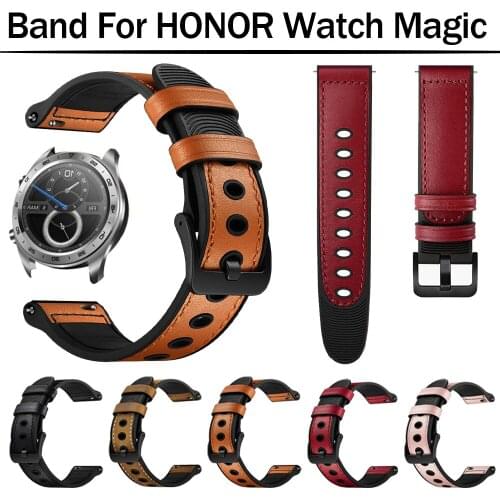 Luxury Leather Wrist Strap for HONOR Watch Magic Replaceable Watchband for HONOR Watch Band Bracelet 20mm 22mm Belt Accessories